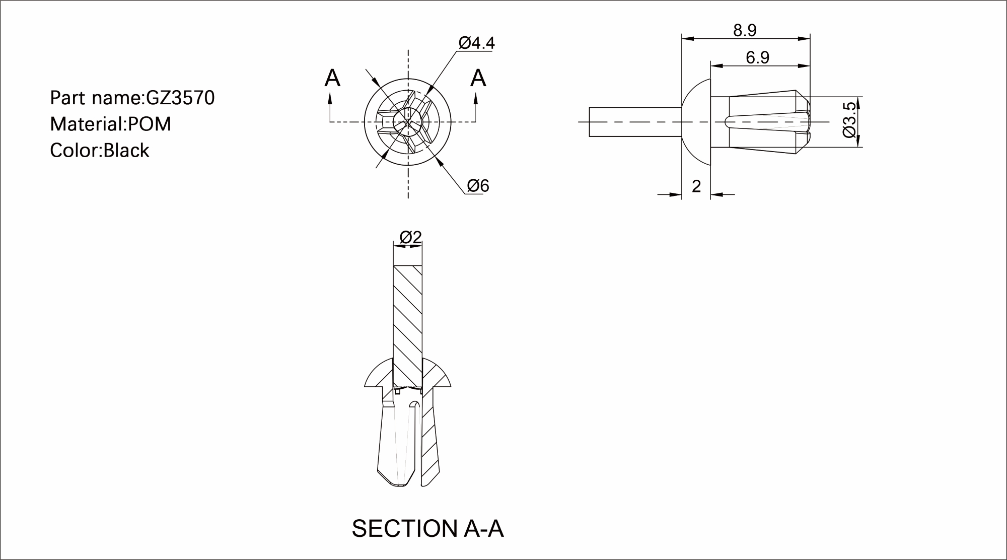 Plastic Blind Rivet GZ-3570